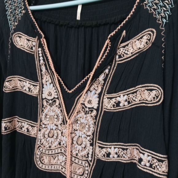 Free People Wind Willow Long Sleeve Sheer Embroidered FloralMini Dress - Picture 7 of 16